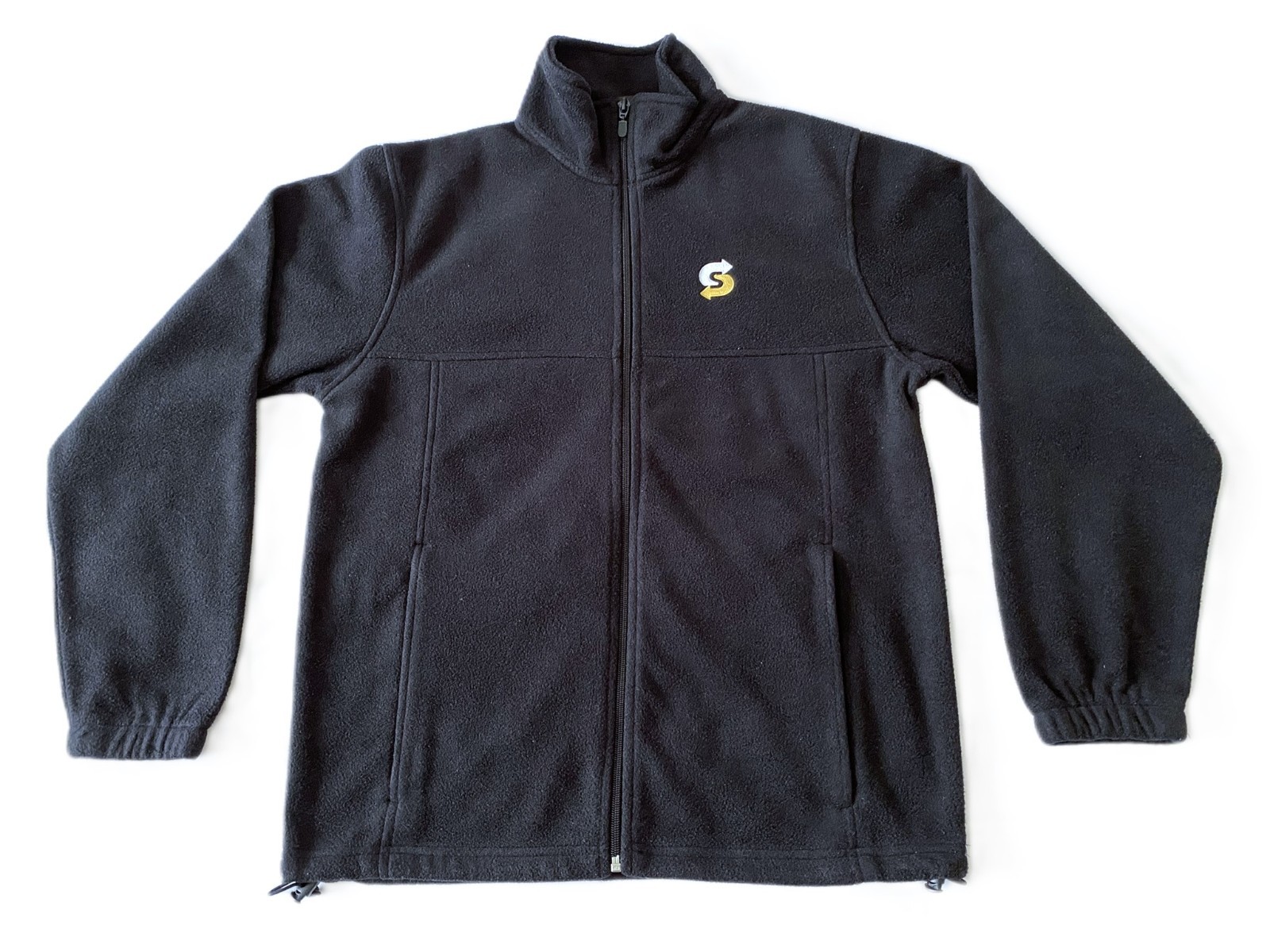 Harriton - Adult XS Subway Employee Worker Black Full Zip Fleece Sweater