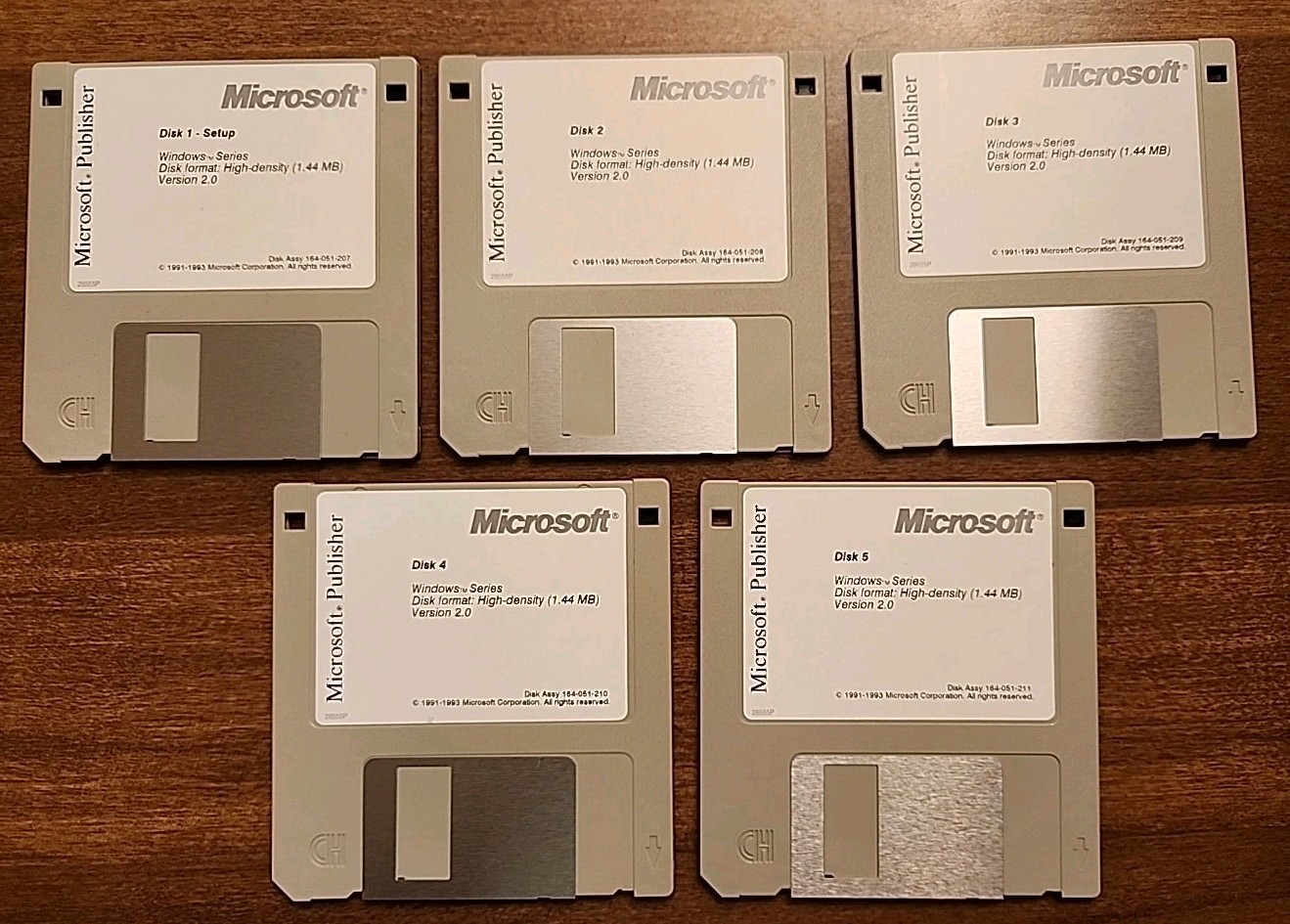 Microsoft Publisher Disk Set 3.5” Floppy Disks 1-5 Windows Version 2.0 Vintage