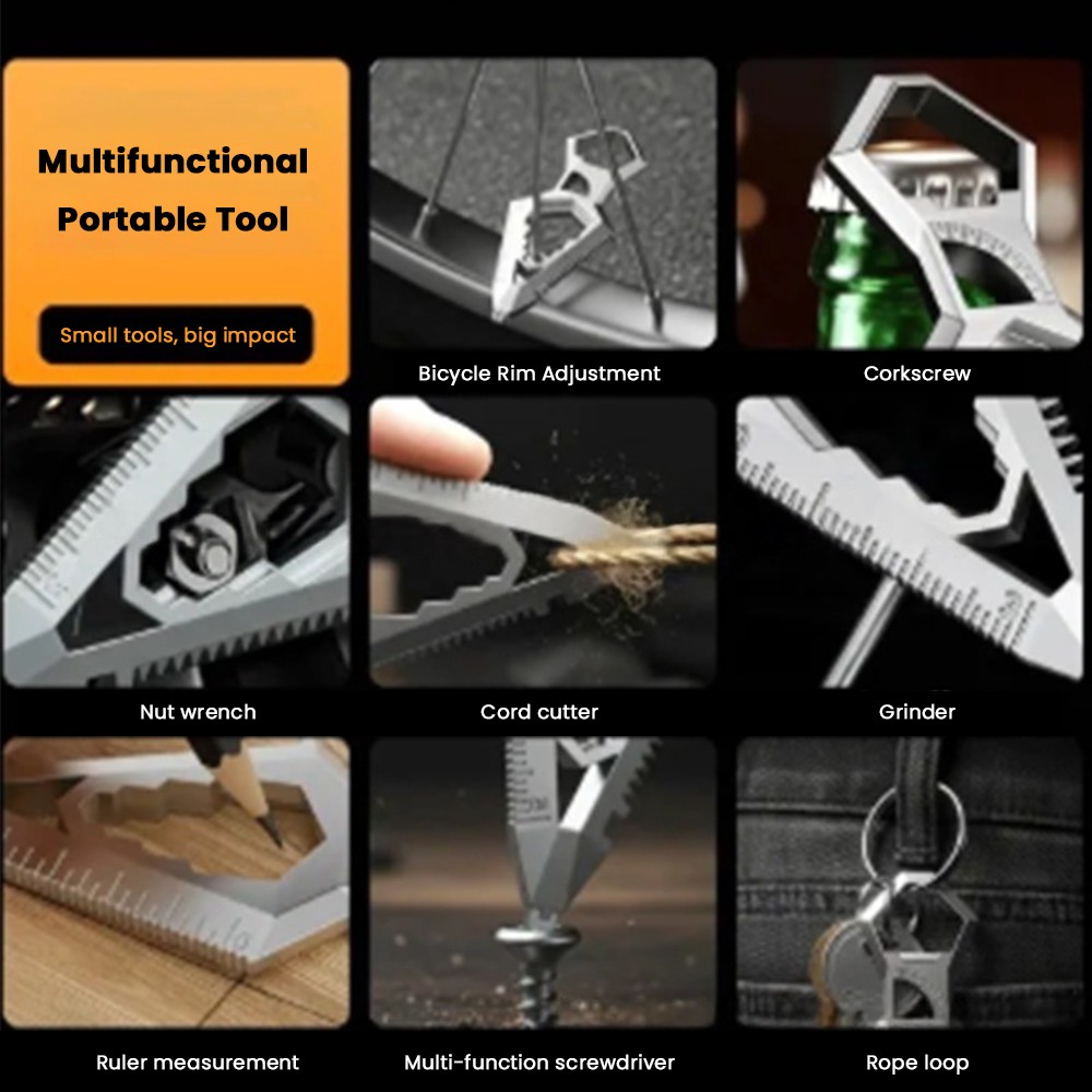 Outdoors Multitool Portable Keychain Combo Tool for Everyday Carry and Camping