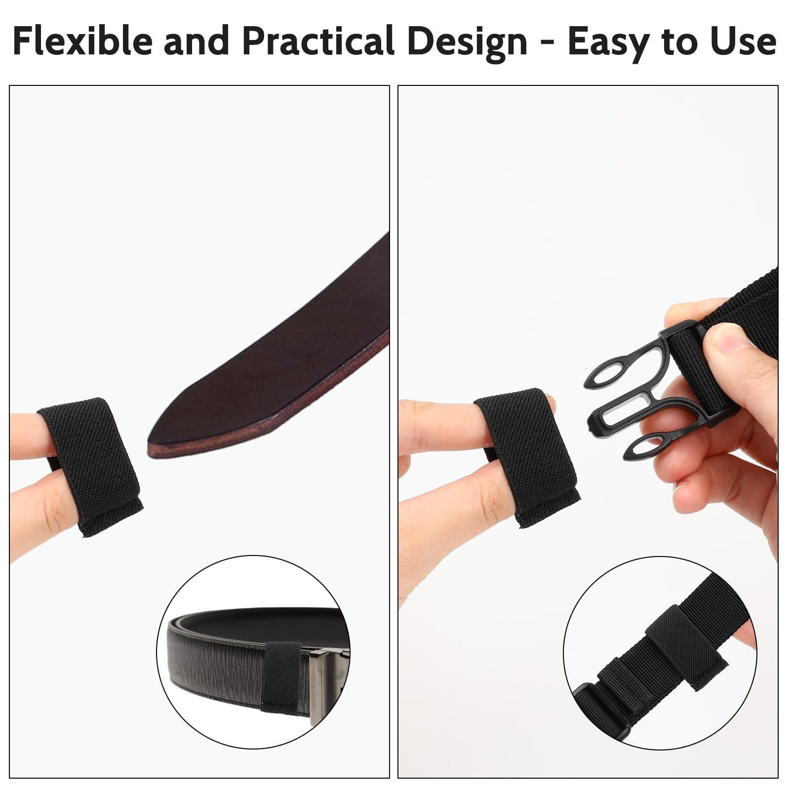Bewudy 10 Pack Elastic Belt Keeper Strap, Nylon Canvas Web Belt Elastic Loop ...