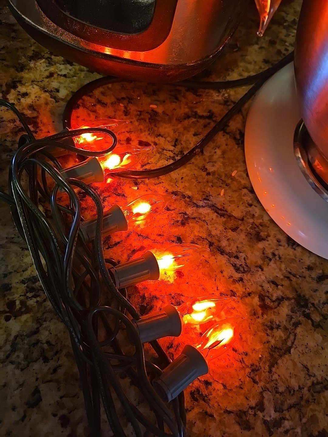 Vintage Christmas Flicker Light Flame Bulbs String Set 7 Light Set