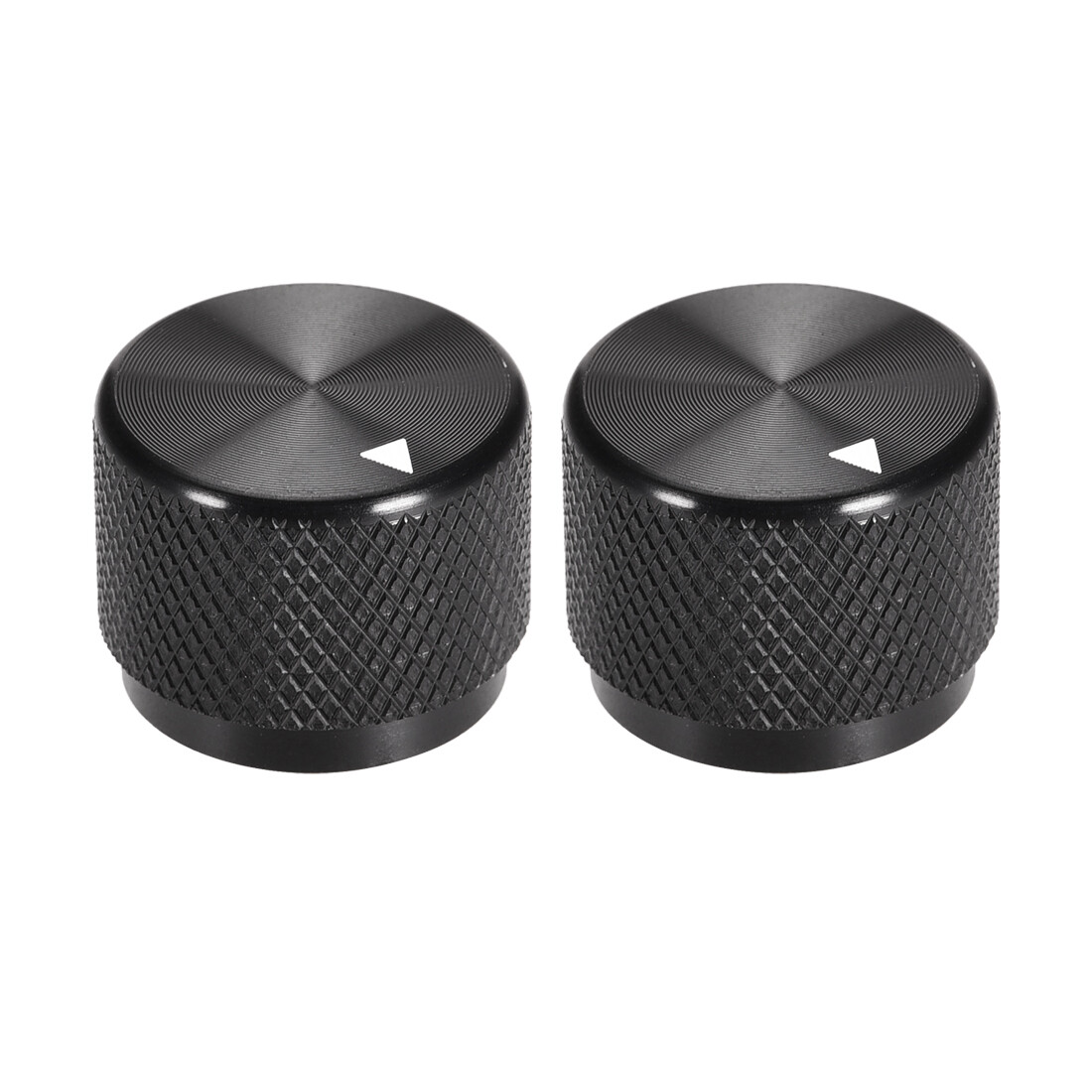 2pcs Volume Control Knobs Amplifier Guitar  Potentiometer Finish Black Aluminum