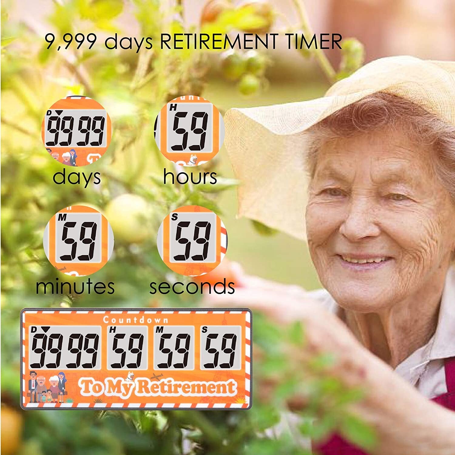 Digital 9999 Days Timer Count-up/Count down Clock Magnet Loud Alarm Easy to Read