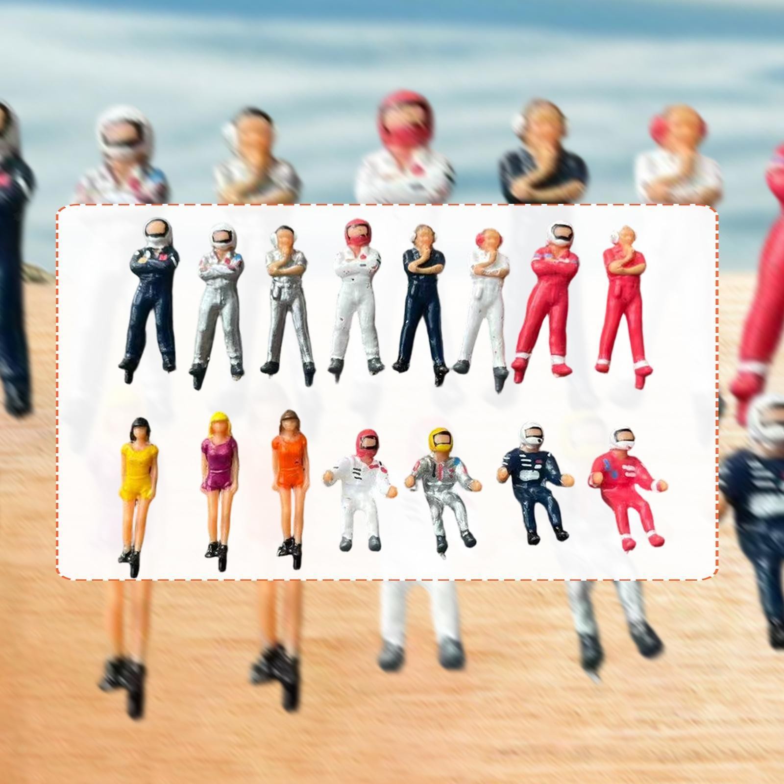 15Pcs 1/87 Scale Miniature Figures Miniature Scene Models DIY Projects Ornaments