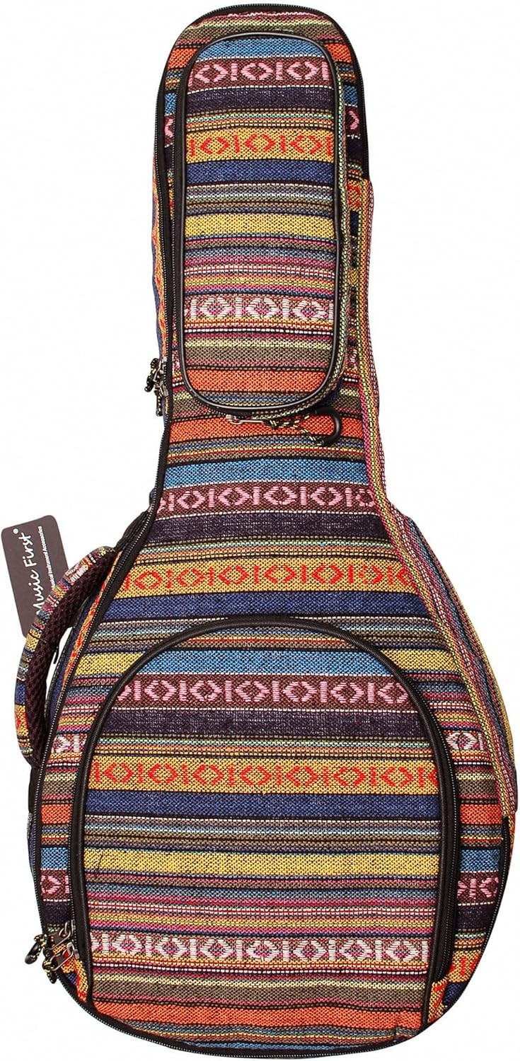 Full-Size Mandolin Gig Bag with Padded Cotton Shell and Multiple Storage Pockets