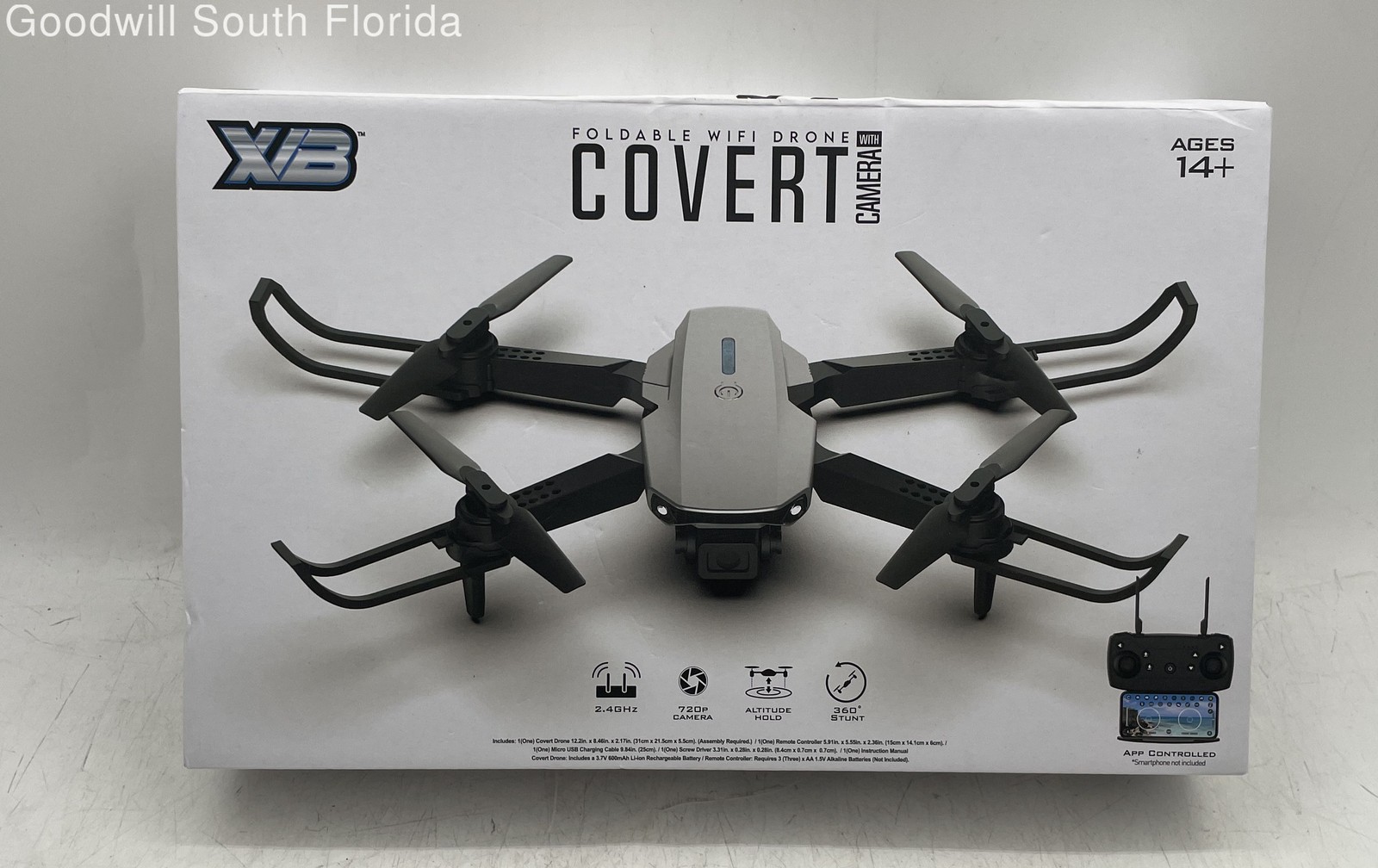 XB Covert White Black Altitude Hold Foldable WiFi Drone Quadcopter With Camera