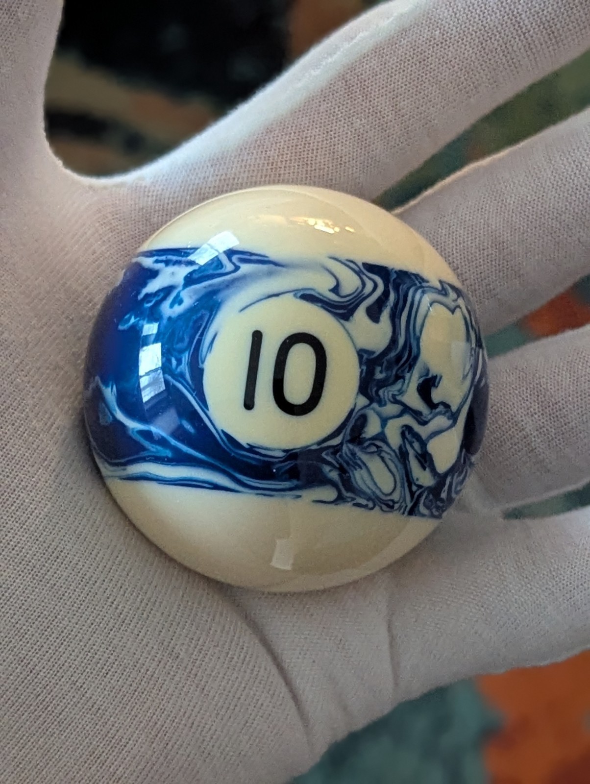 JOE CAMEL Marbled Pool Ball Advertising Swirl # 10  Pool Billiard Ball *NOS*