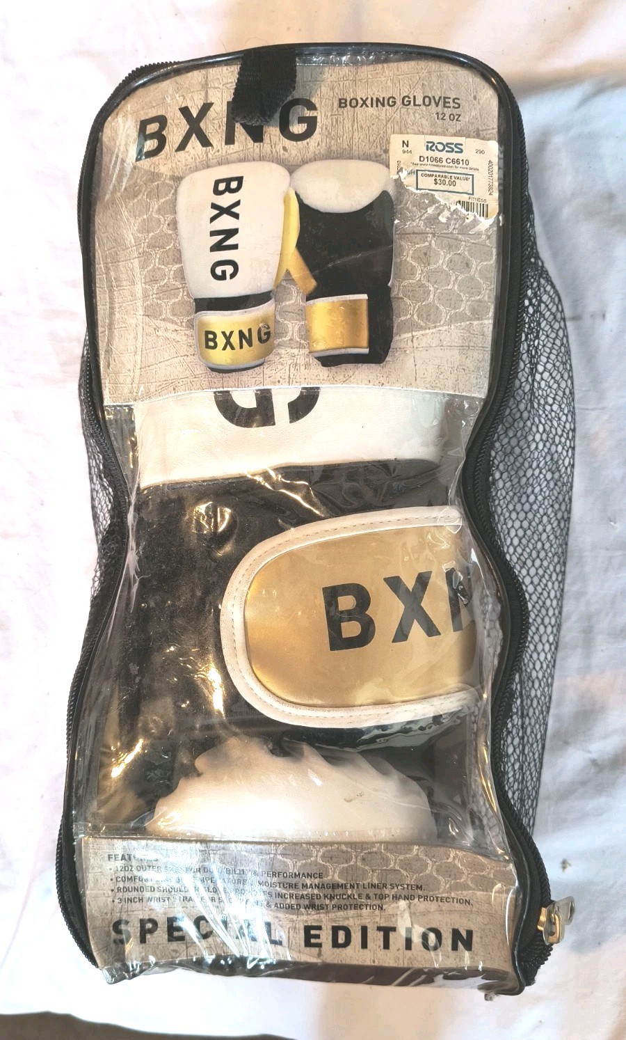BXNG Boxing Gloves Black Training Sparring Workout Kickboxing Punching Gloves