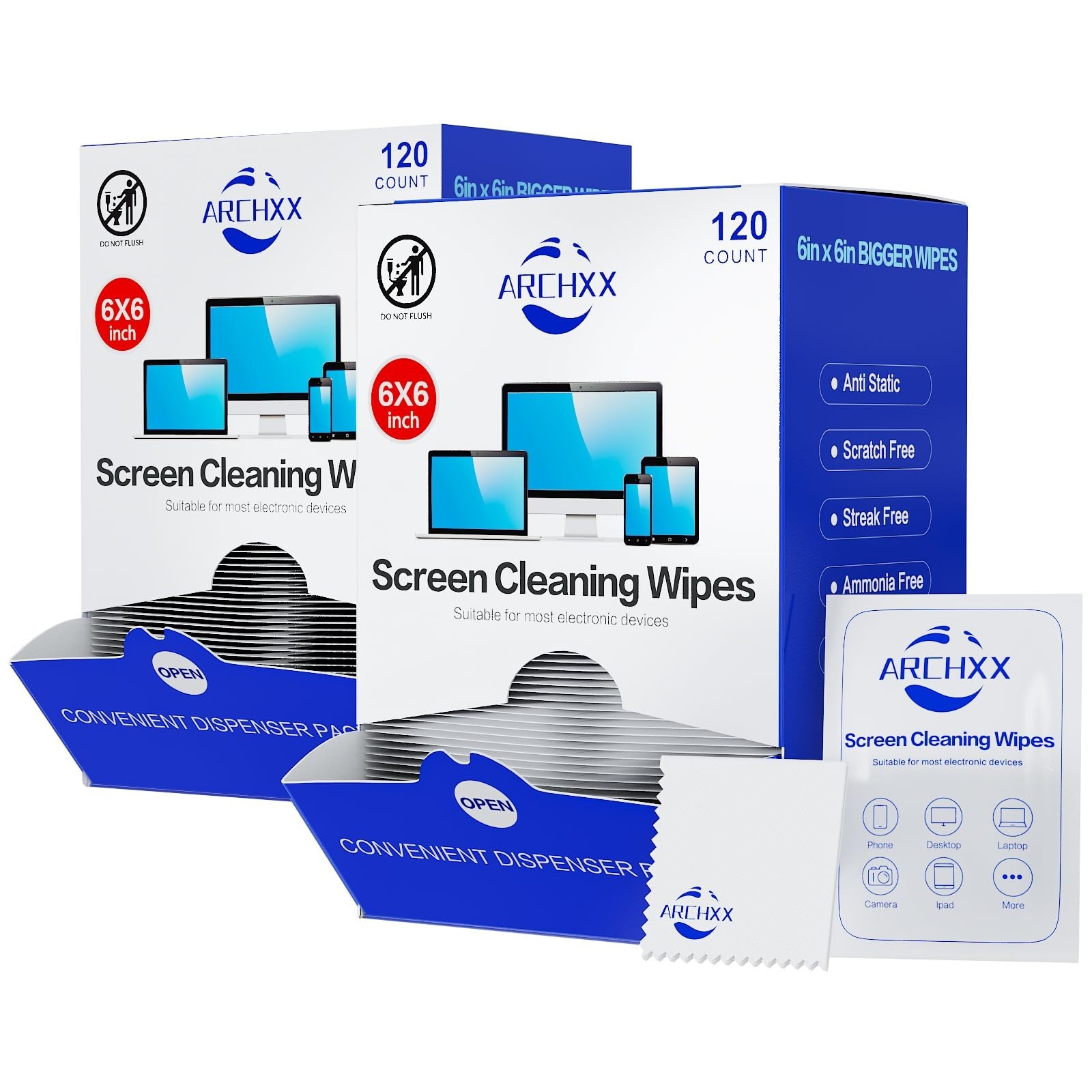 240 Count Pre-Moistened Screen Wipes for Electronics - Clean Computer, Laptop, P