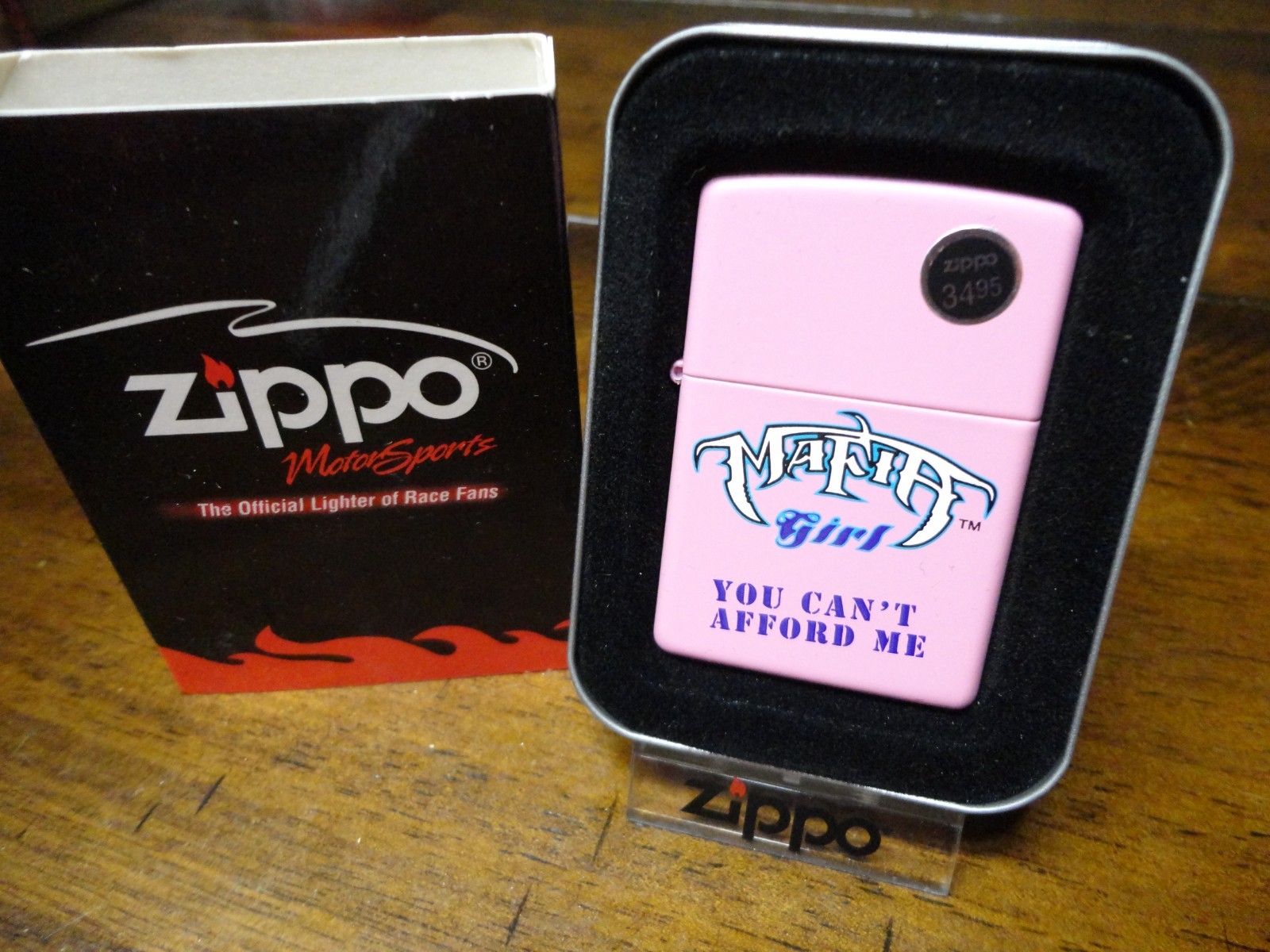 MAFIA GIRL YOU CAN'T AFFORD ME NASCAR ZIPPO LIGHTER MINT IN BOX 2004