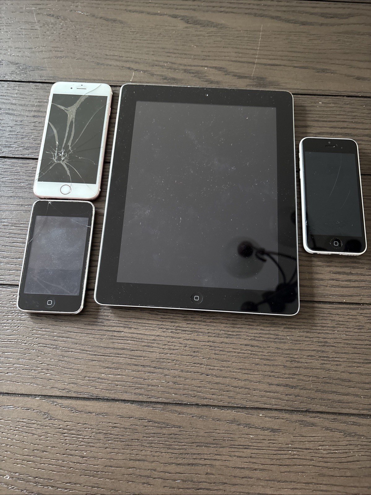 Vintage Apple Device Lot: iPad 1st Gen, iPhone 6s, 5c, iPod Touch - For Parts