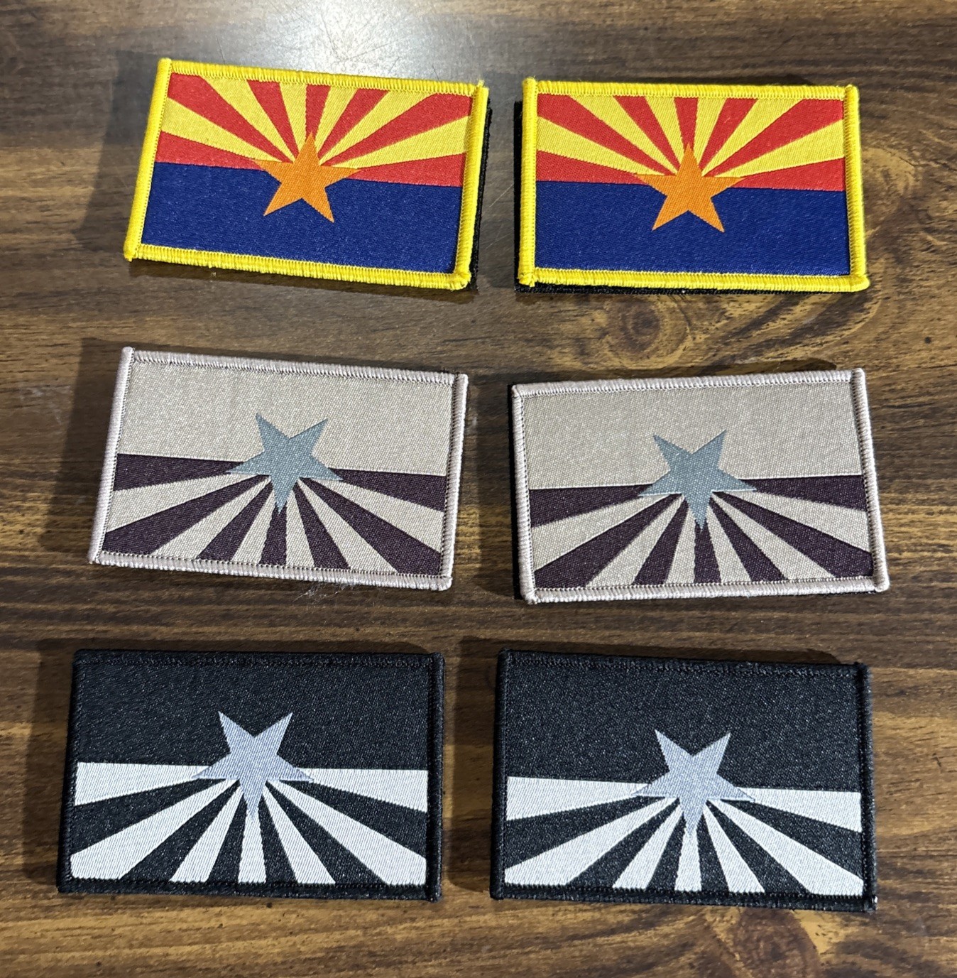 Arizona Flag Tactical Military Patches With Hook & Loop Fastener-3 Pack X2 (3x2”