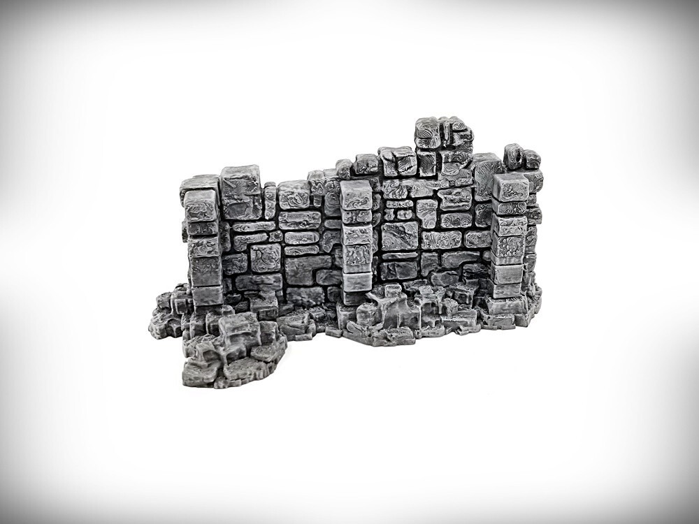 Ancient Ruins Terrain - Basic Wall "A" (Large) - Tabletop Wargaming RPG terrain