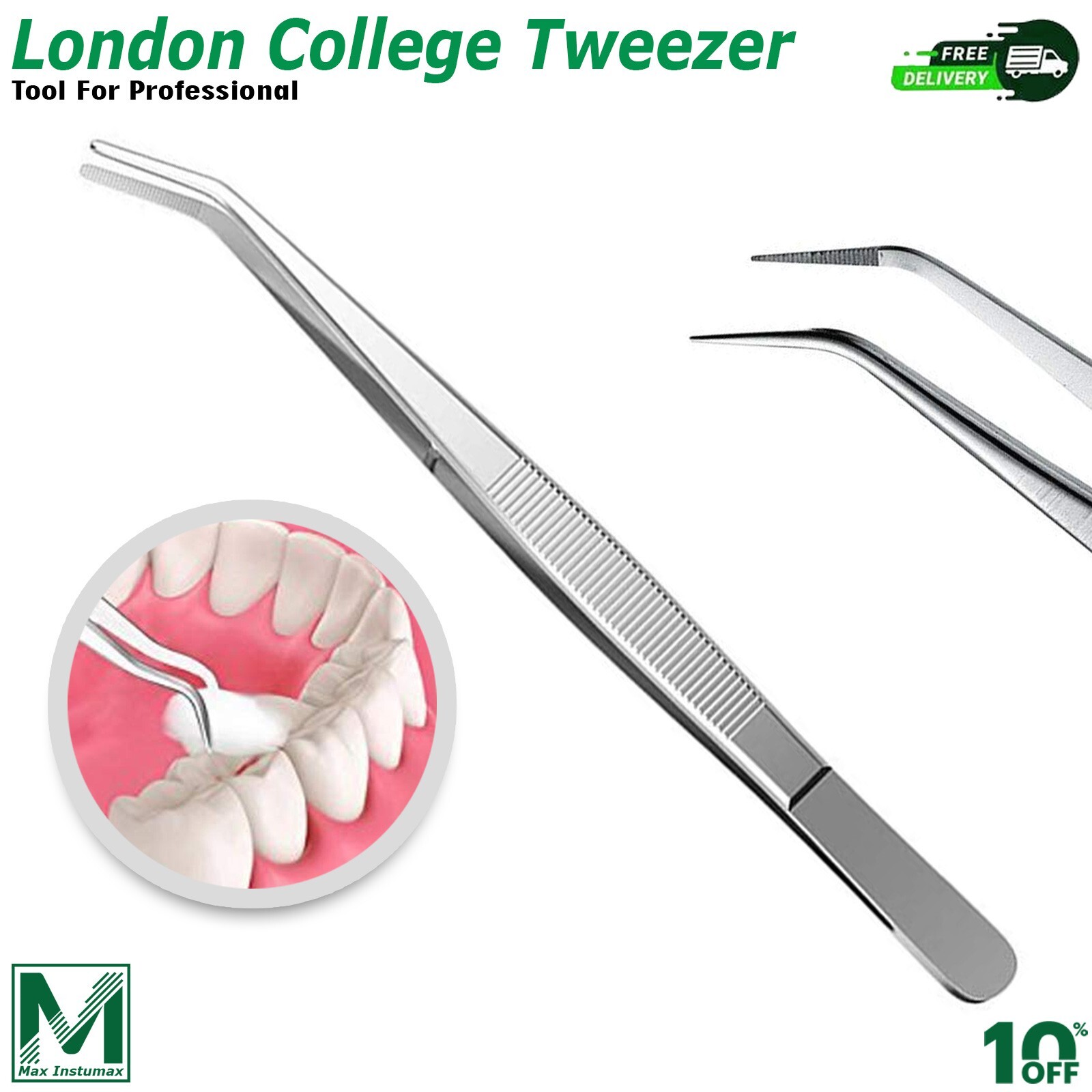 Surgical London College Tweezers Diagnostic Dental Cotton Dressing Forceps Tools