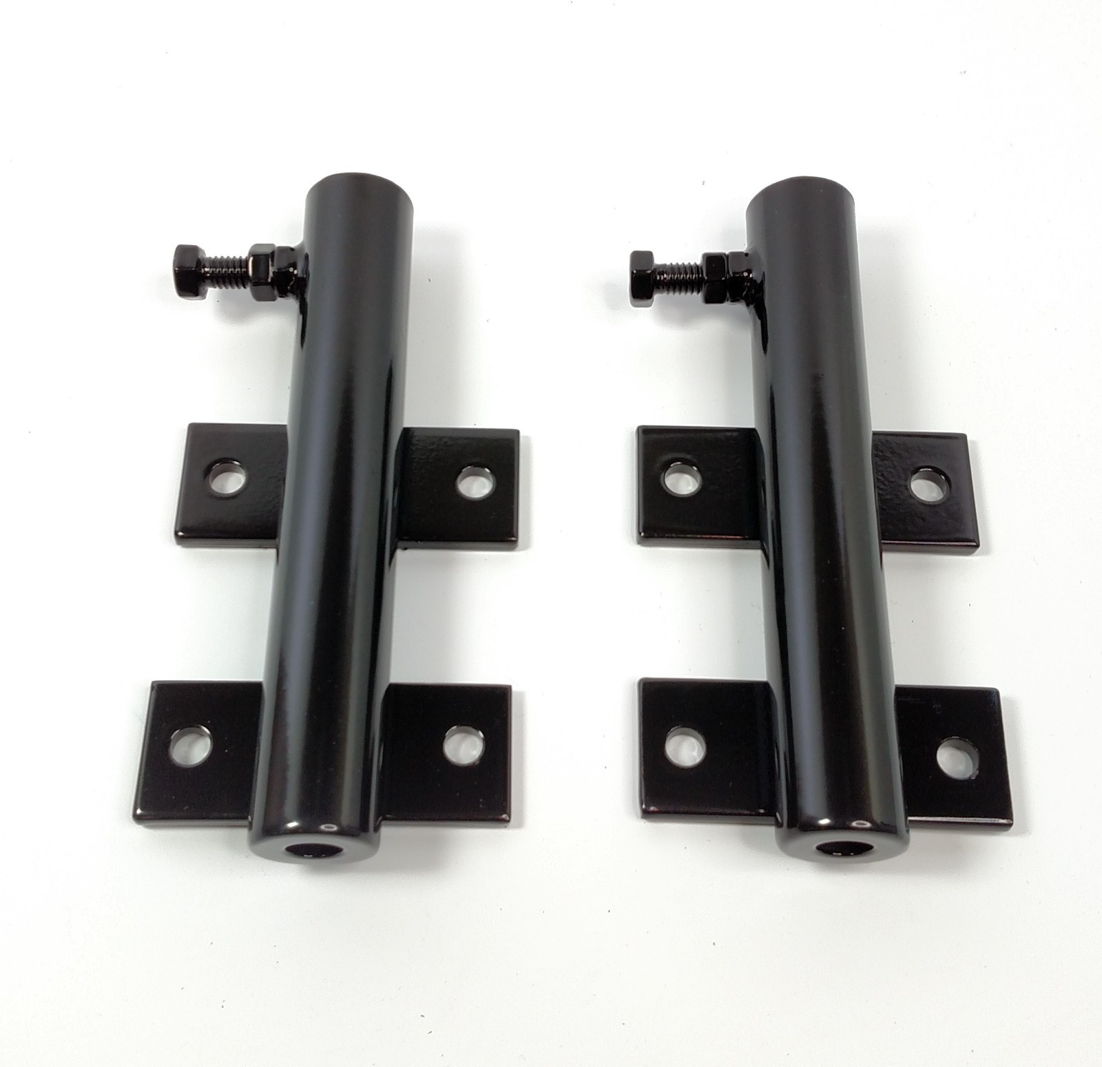 Pair Black Flag Holders, Metal Bolt-on Oversize Load Safety Warning Flag Mounts