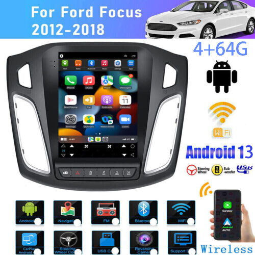For 12-18 Ford Focus GPS Navi Android13.0 Touch Car Stereo Radio 9.7"  4G+64G