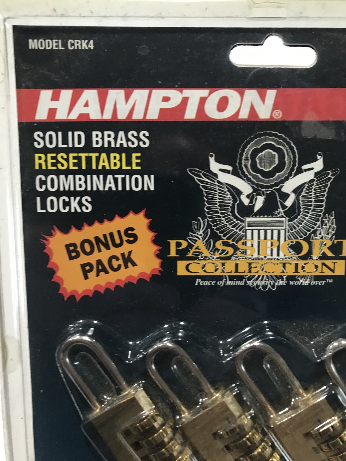 1995 Vintage Hampton Solid Brass Resettable Combo Locks (4) Kodak Film Camera
