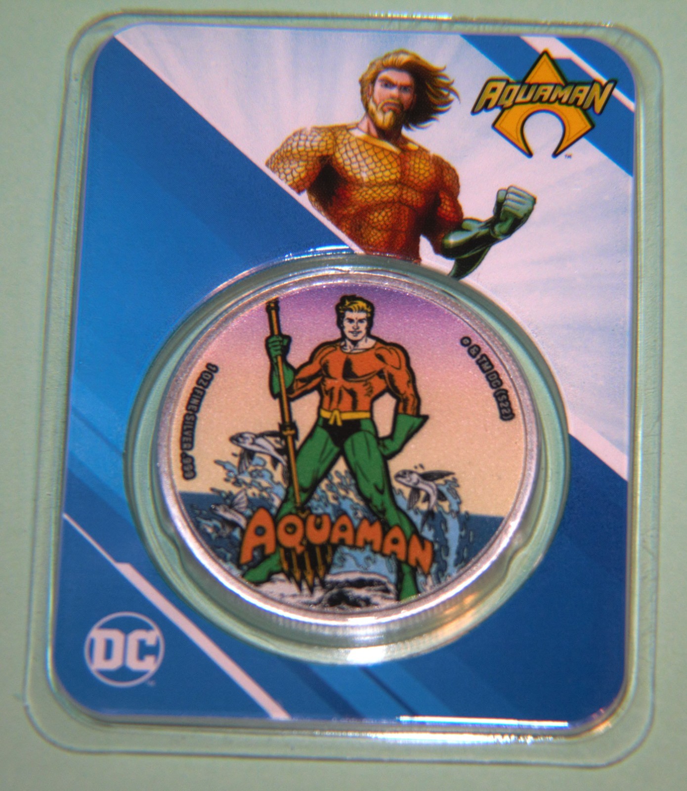 2023 Samoa 1 oz Silver DC Comics Aquaman Colorized sealed in TEP low mintage