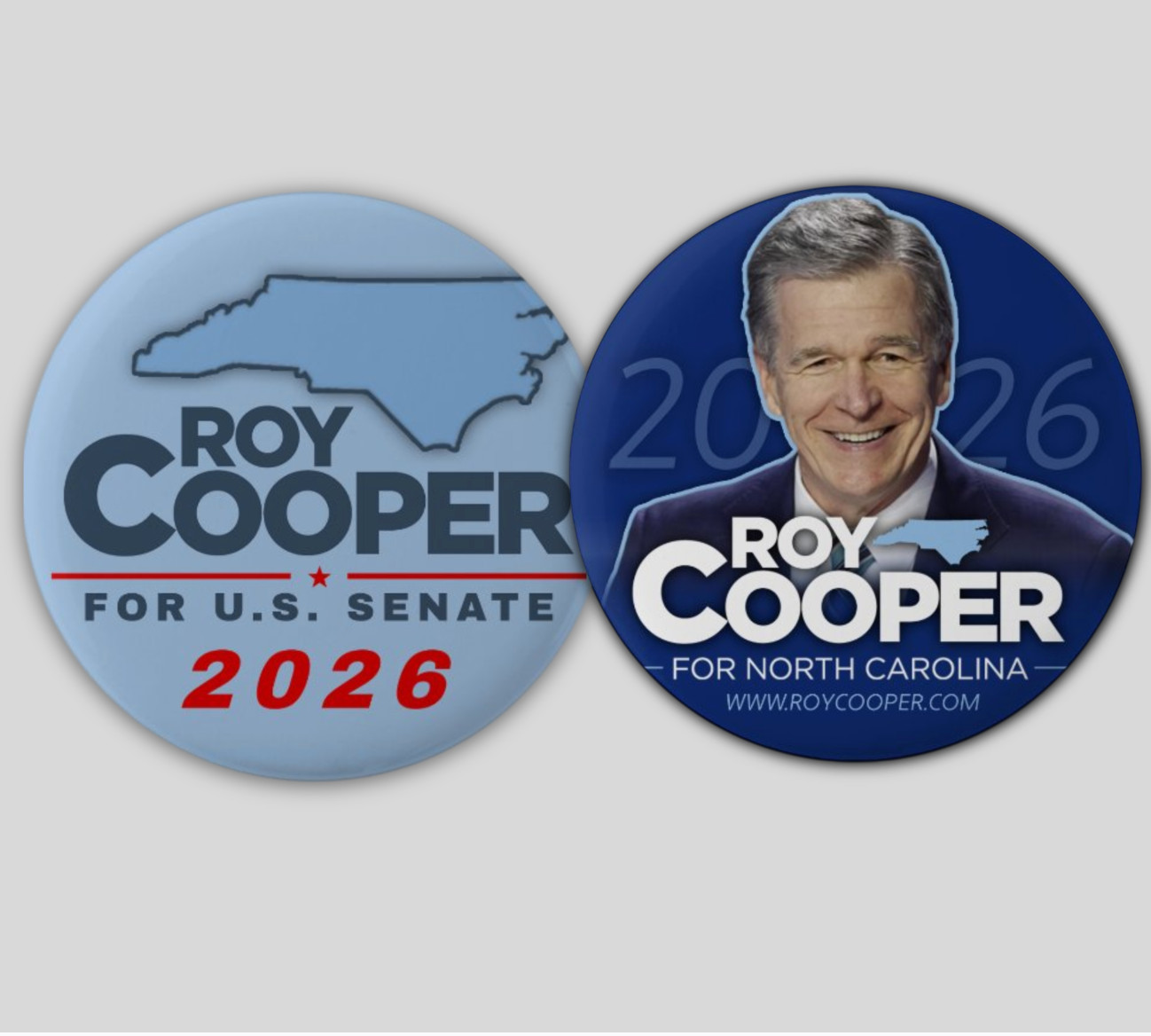 Roy Cooper Senate 2026 Pin Buttons Political Democrat North Carolina Anti Trump