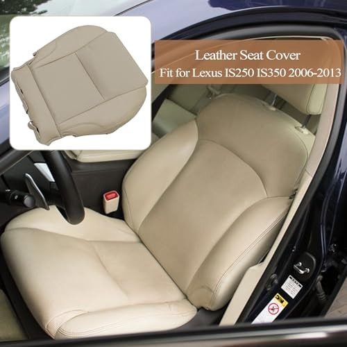 Driver Side Bottom Perforated Leather Seat Cover Tan Compatible with Lexus