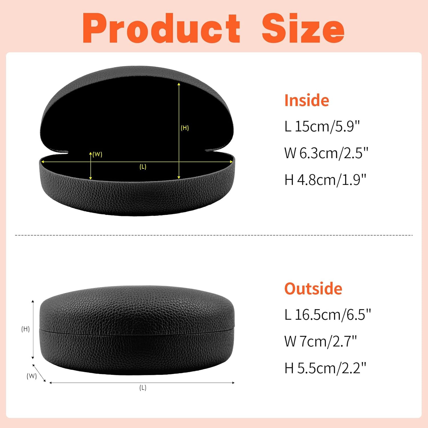 2 PACK Large Hard Shell Sunglasses Case, Protective Case For Sunglasses and Eyeg