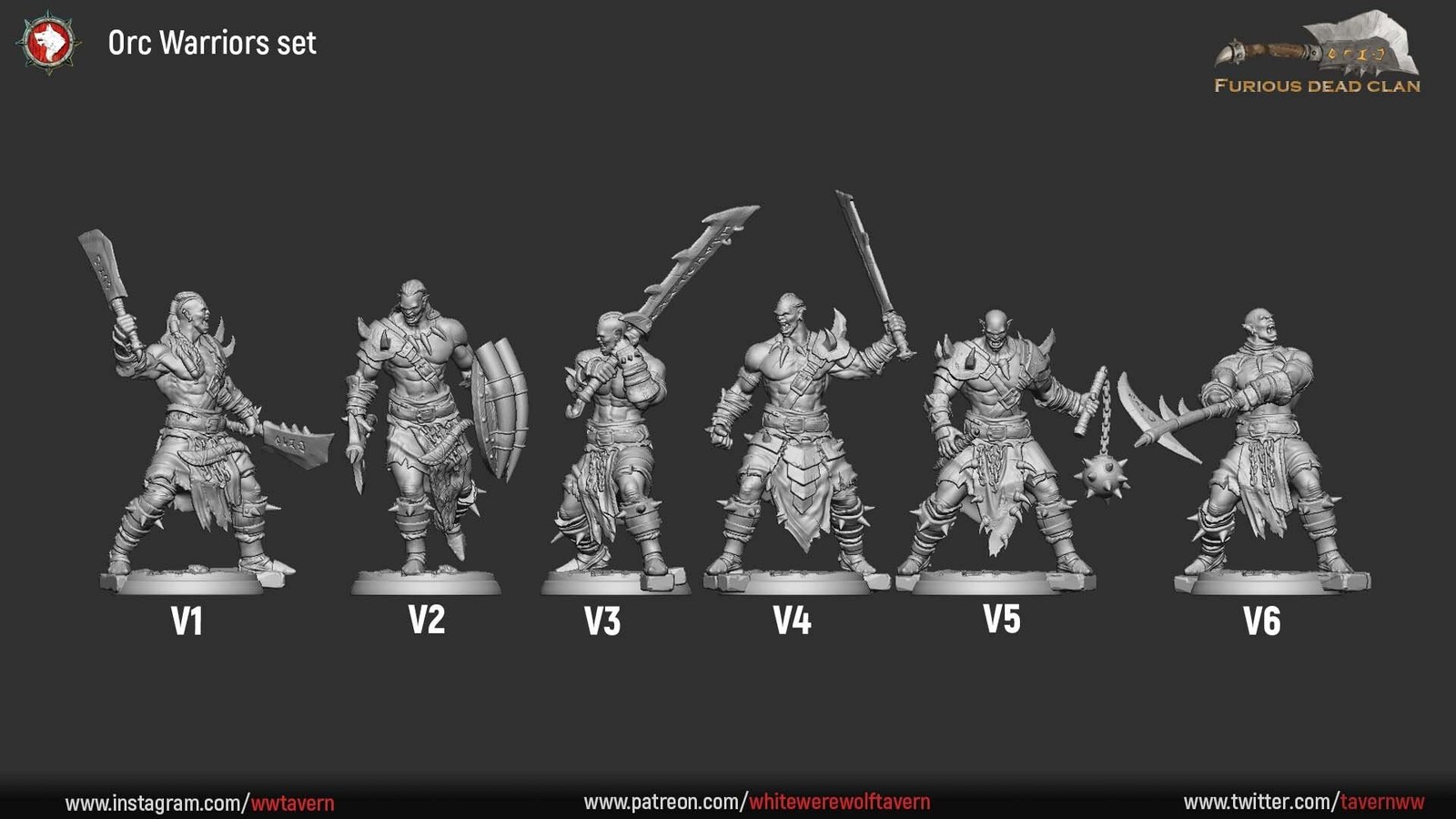 Orc Warrior Warband - Resin Tabletop Miniature