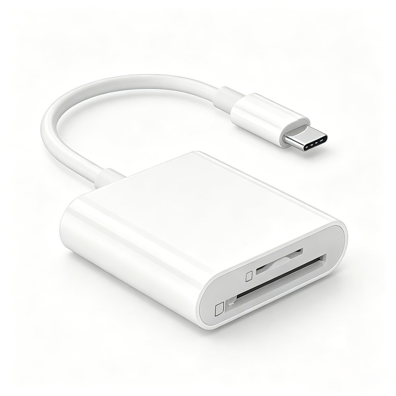 USB C SD Card Reader, Type C Supports and Micro White