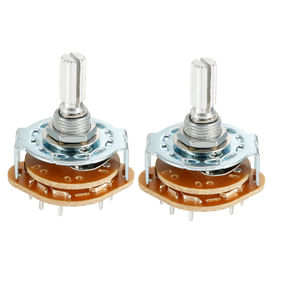 2P5T 2 Pole 5 Position Single Deck Band Selector Rotary Switch,Pack of 2