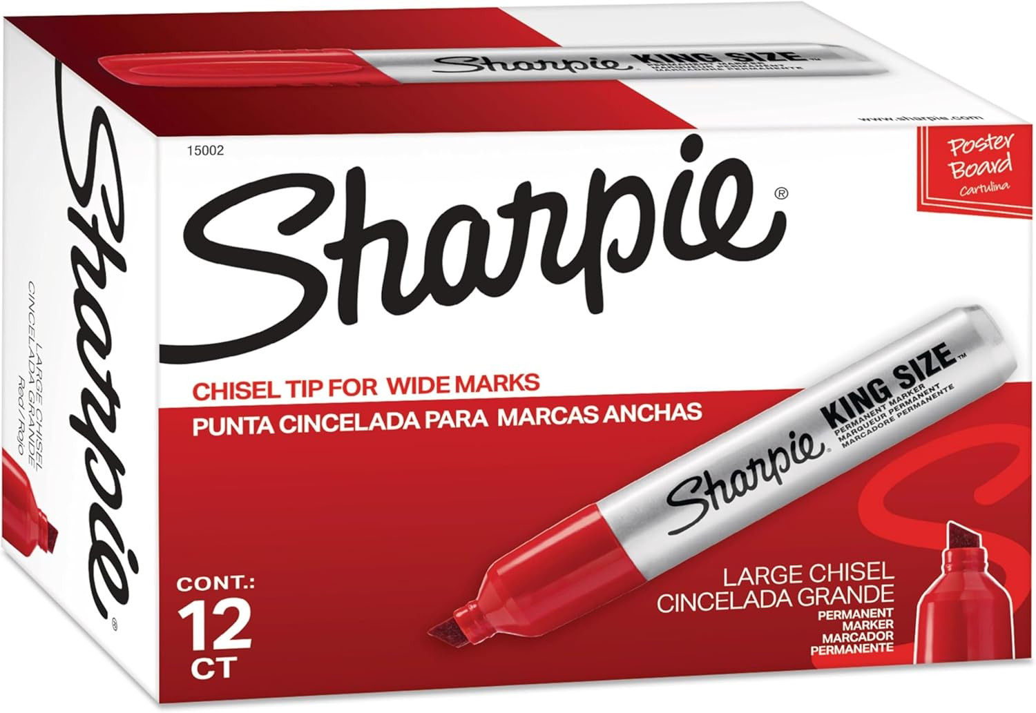 12-Pack Pro King Size Chisel Tip Permanent Markers