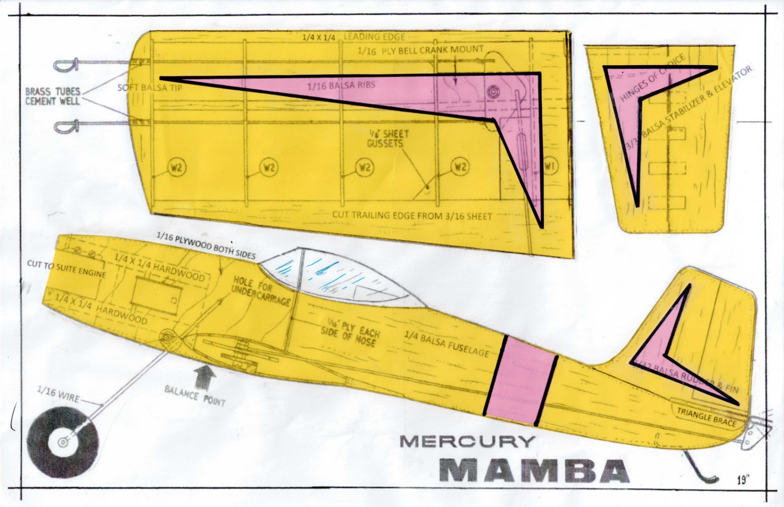 1/2 A profile" Mamba "sport flyer U-Control plans