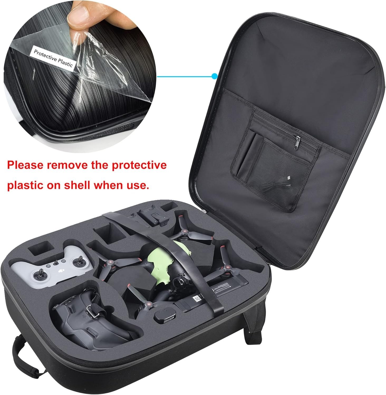 Professional Hard Case for DJI FPV Combo Drone, Waterproof Shockproof Backpac...
