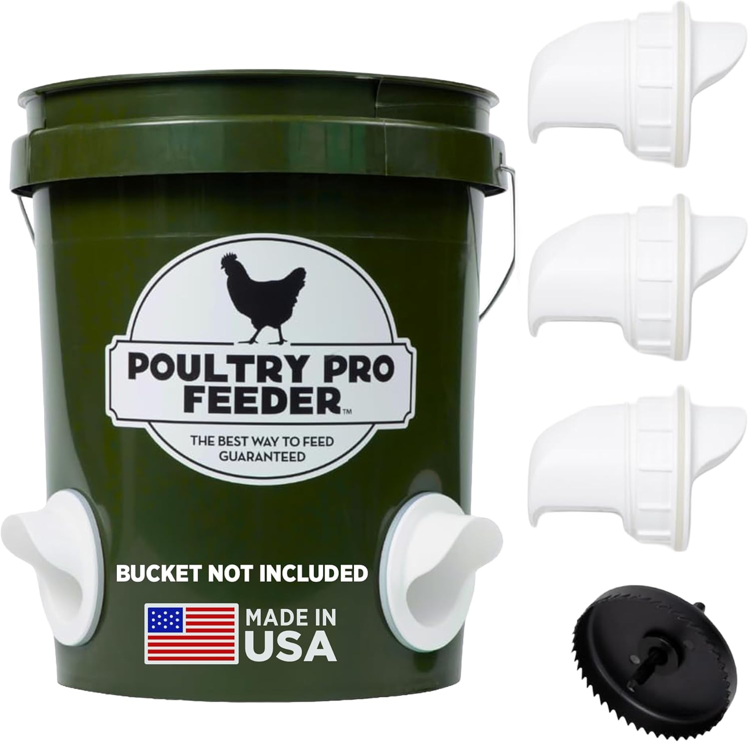 The Original Poultry Pro DIY Chicken Feeder Kit - as Seen on Shark Tank, 3 Ports