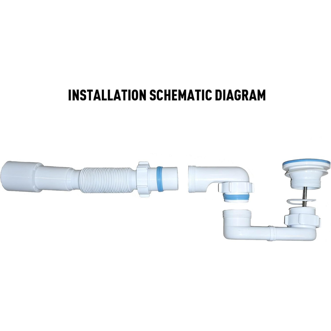 Bath Shower Drain Low Profile p Trap 1 1/2" Flat Kit for White