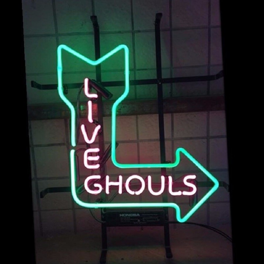 Live Ghouls 24"x20" Neon Sign Light Lamp Workshop Poster Cave Collection UY
