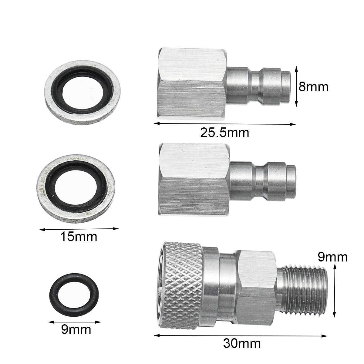 1/8 BSPP PCP Paintball Quick Release Coupler Socket Connector Adapter + 2 Plugs