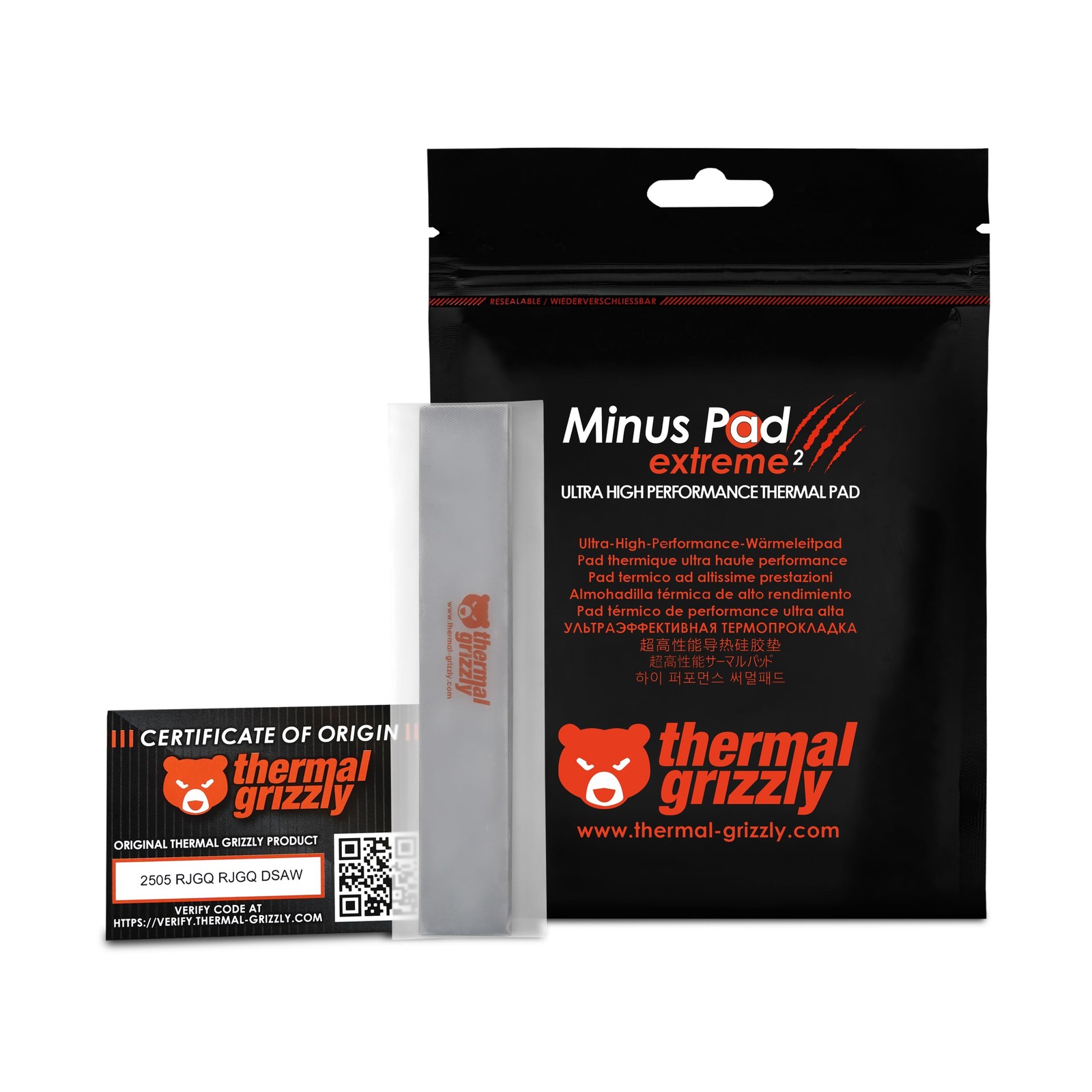 Minus Pad Extreme 2 - High Performance Thermal Pad 120x20x1.0 mm (2 Pieces) -...