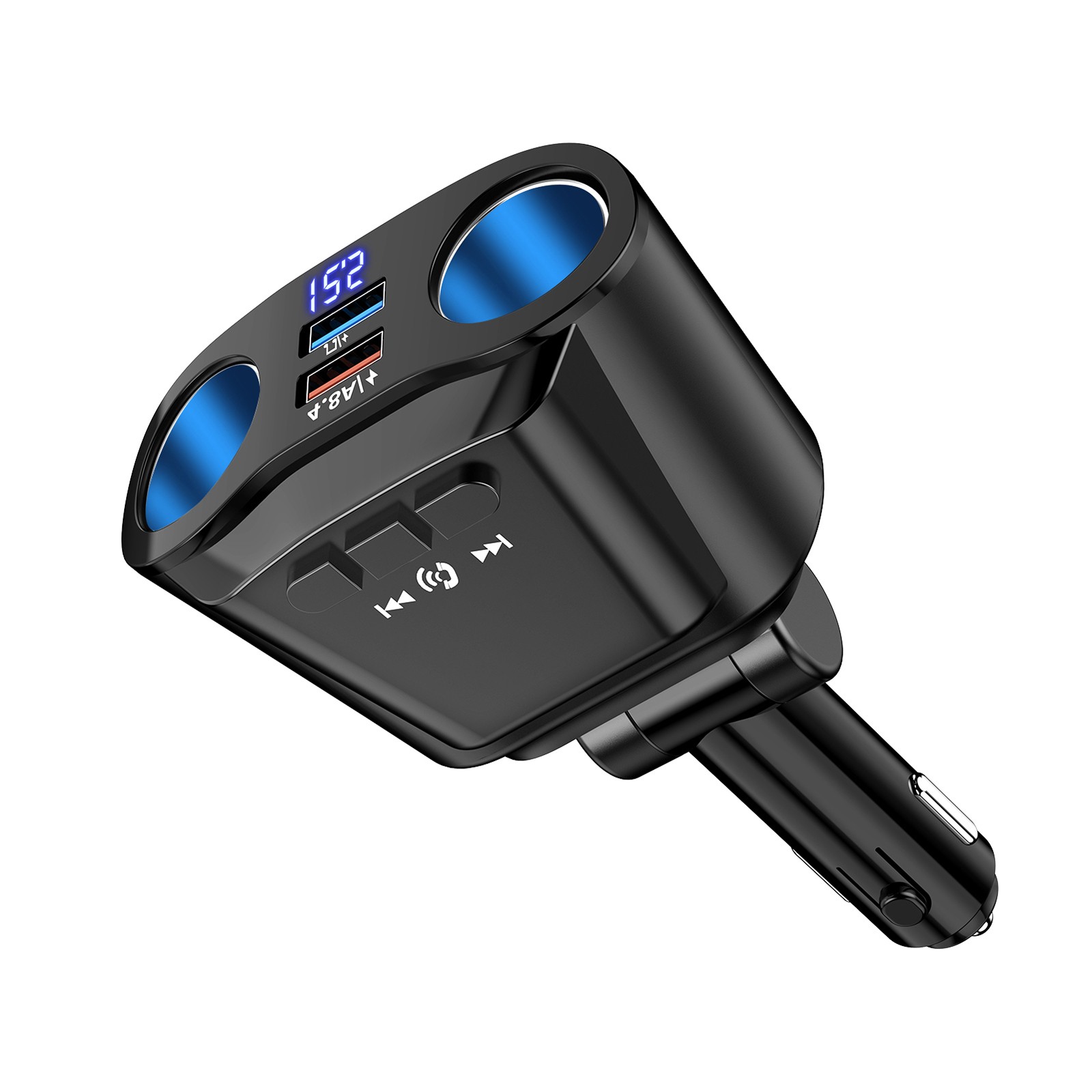 2 Way LED Car Cigarette Lighter Socket Splitter Dual USB Chargers Dock Adapter