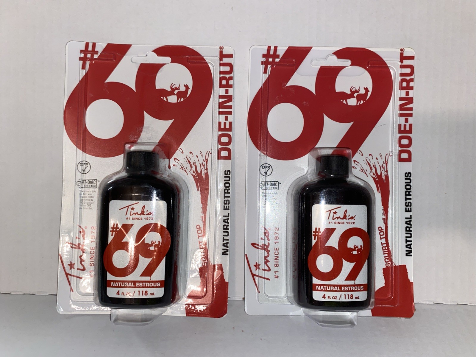 2 Pack of Tink’s #69 Doe-in-Rut Deer Attractant Estrous Urine Scent 4 oz Bottles