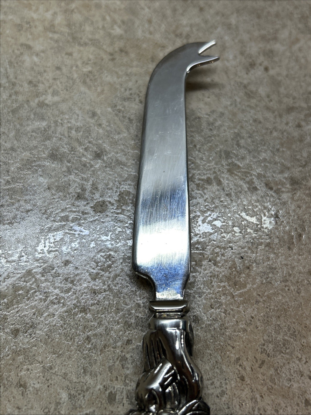Silver Cheese Knife Grape Vine design