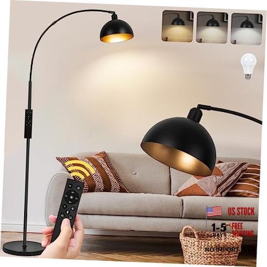 【Upgraded】Arc Floor Lamps for Living Room - Dimmable Arched Floor Lamp Black