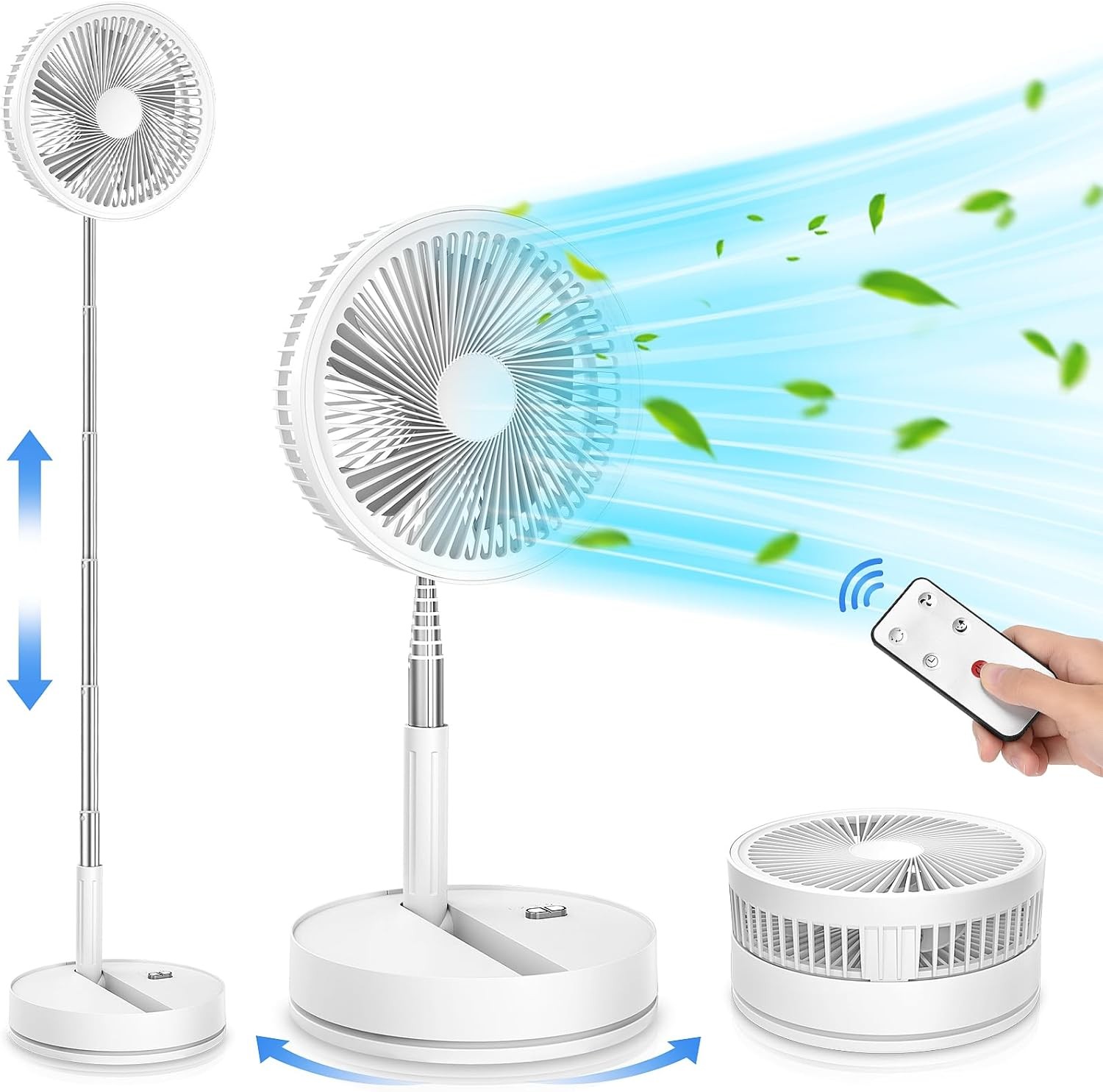LIPETY Portable Oscillating Fan 8000mAh Battery Rechargeable Foldable Desk Fan U