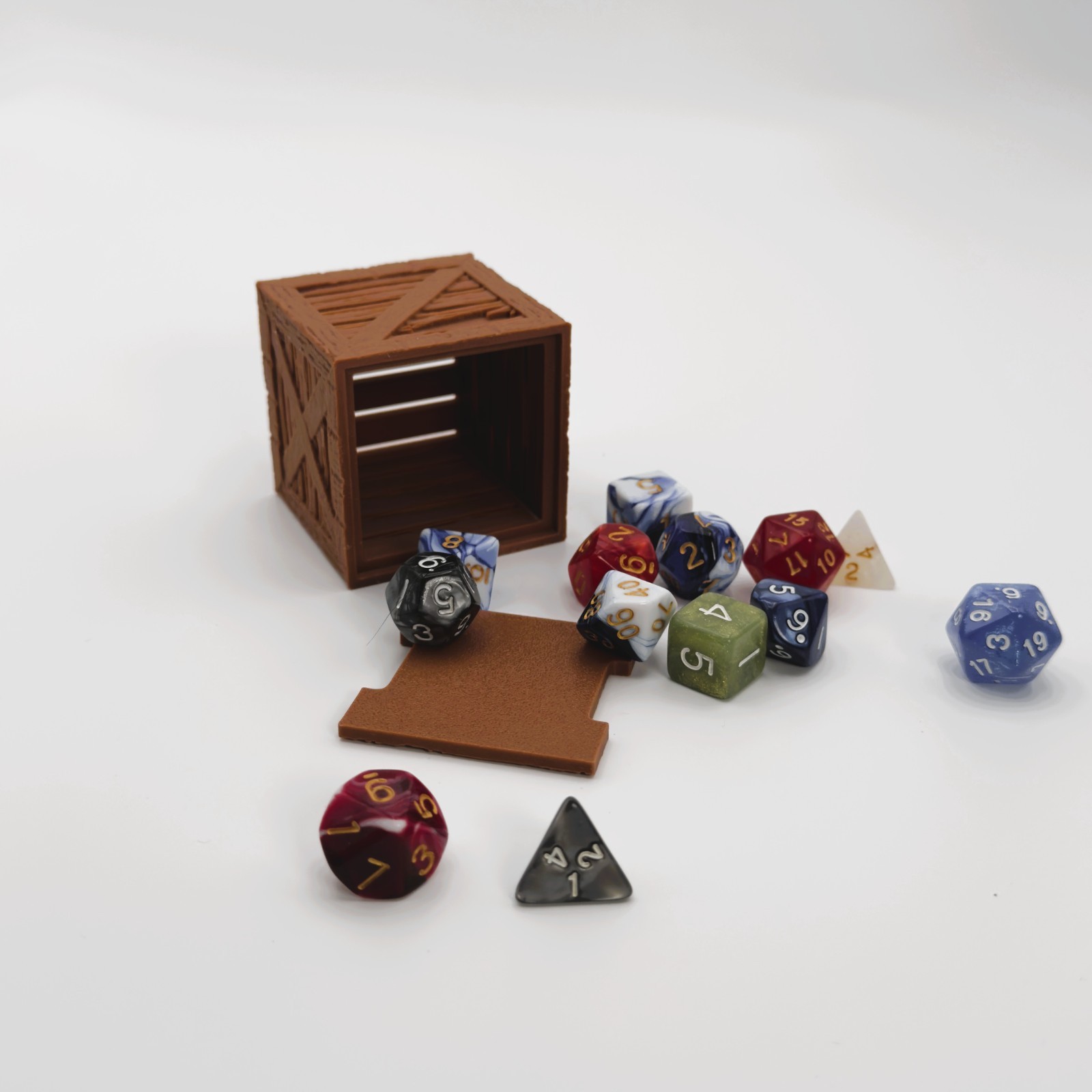 Dice Vault Crate Box for 2 Sets – DnD Organizer, RPG Dice Holder