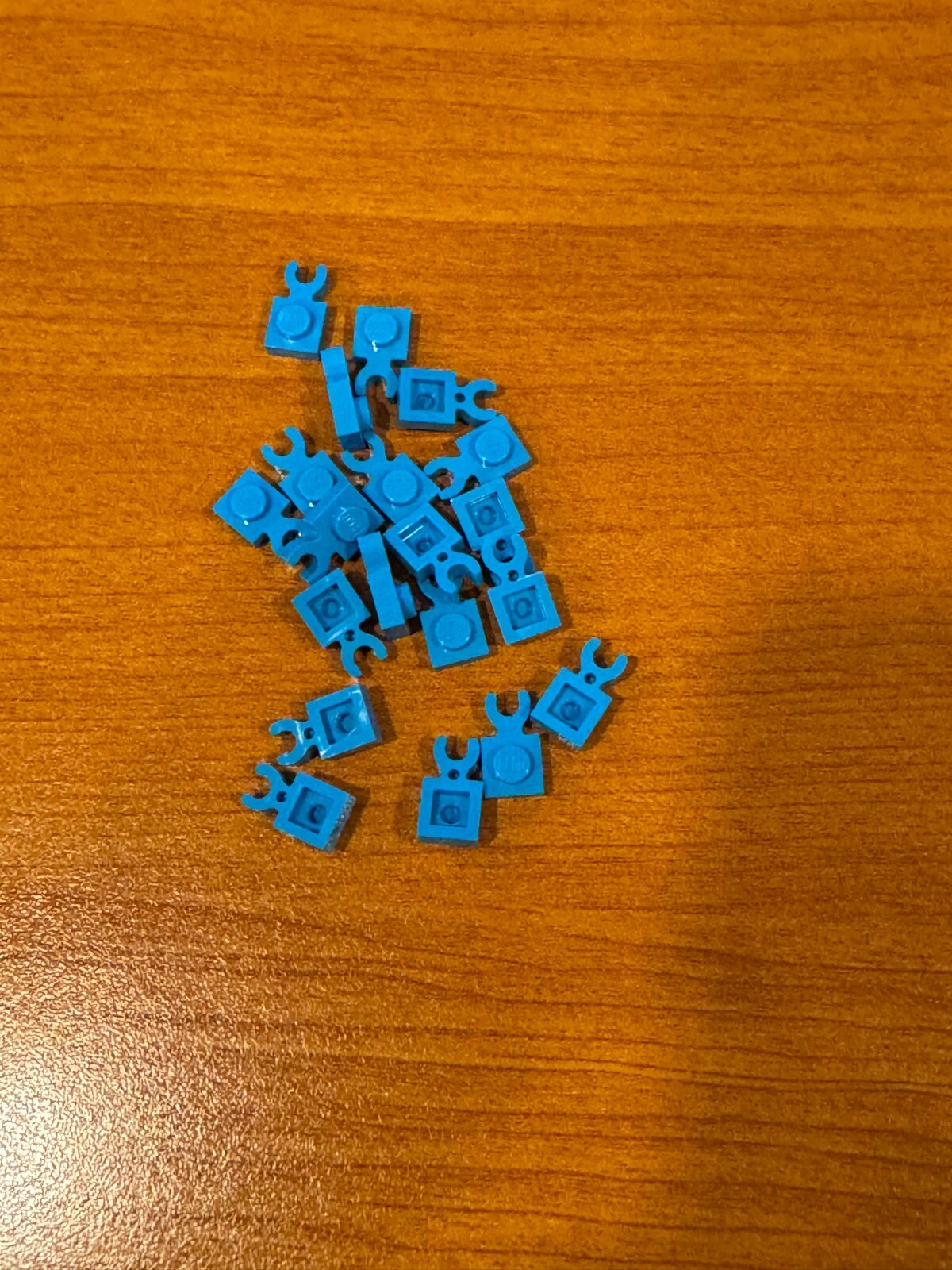 Lego 4085 Dark Azure 1x1 plates modified vertical clip, new, x20