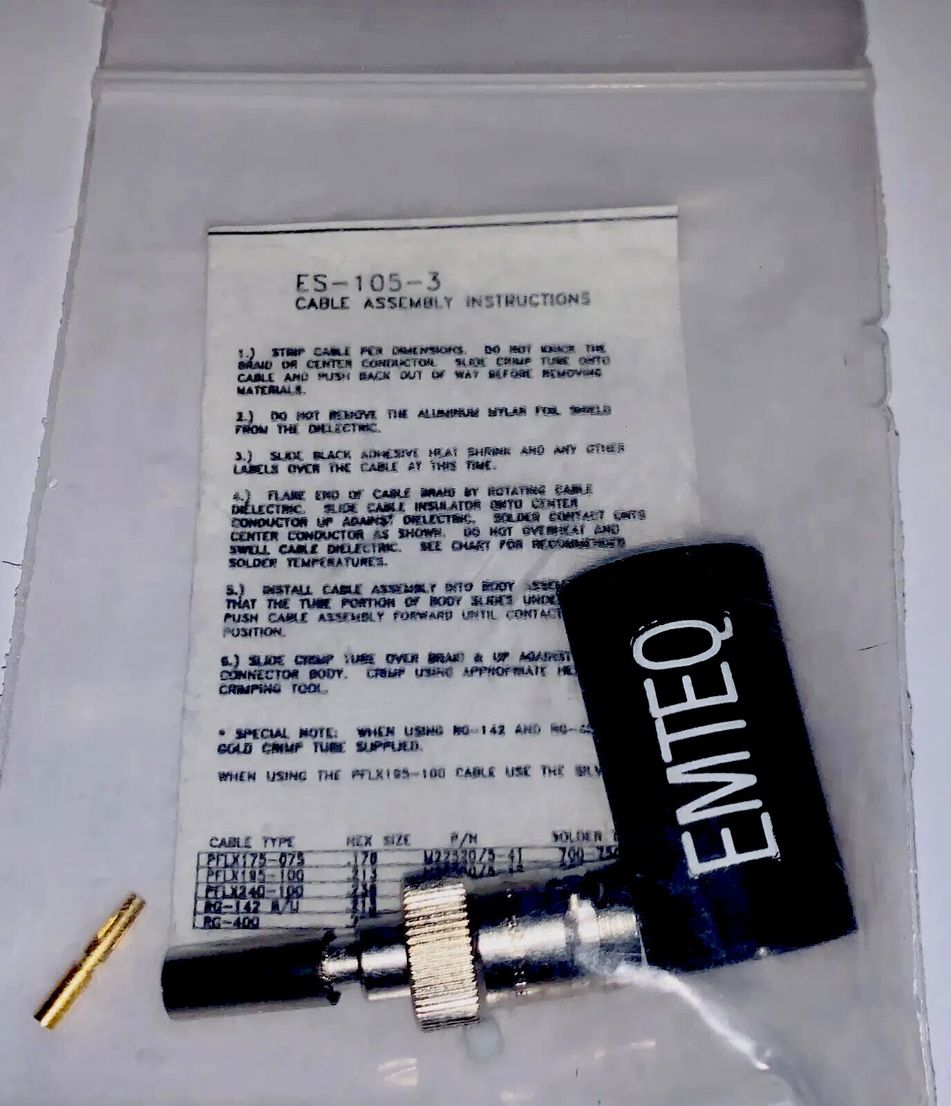 ES-105-3 In-Line Jack BNC- New Surplus