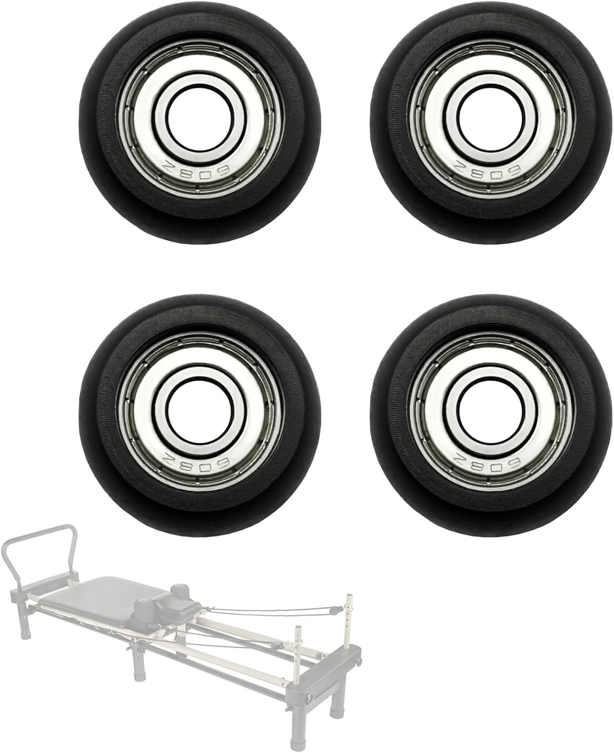 4 Pcs Replacement Roller Wheels Fits for Aero Pilates Reformer Machines Quiet an