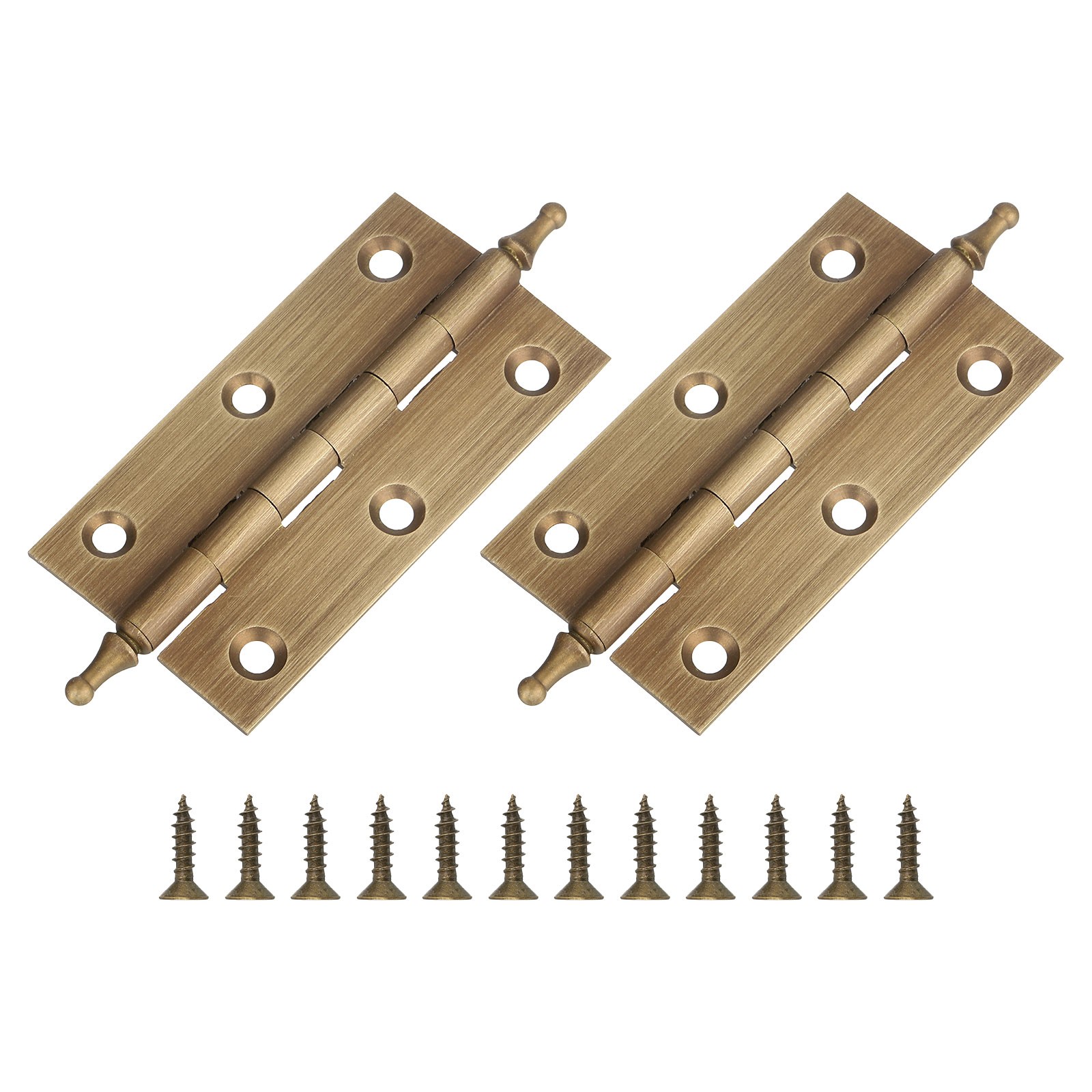 2Pcs 2.9 x 0.91 Inch Door Hinge Solid Brass Hinge with Mounting Screws, Bronze