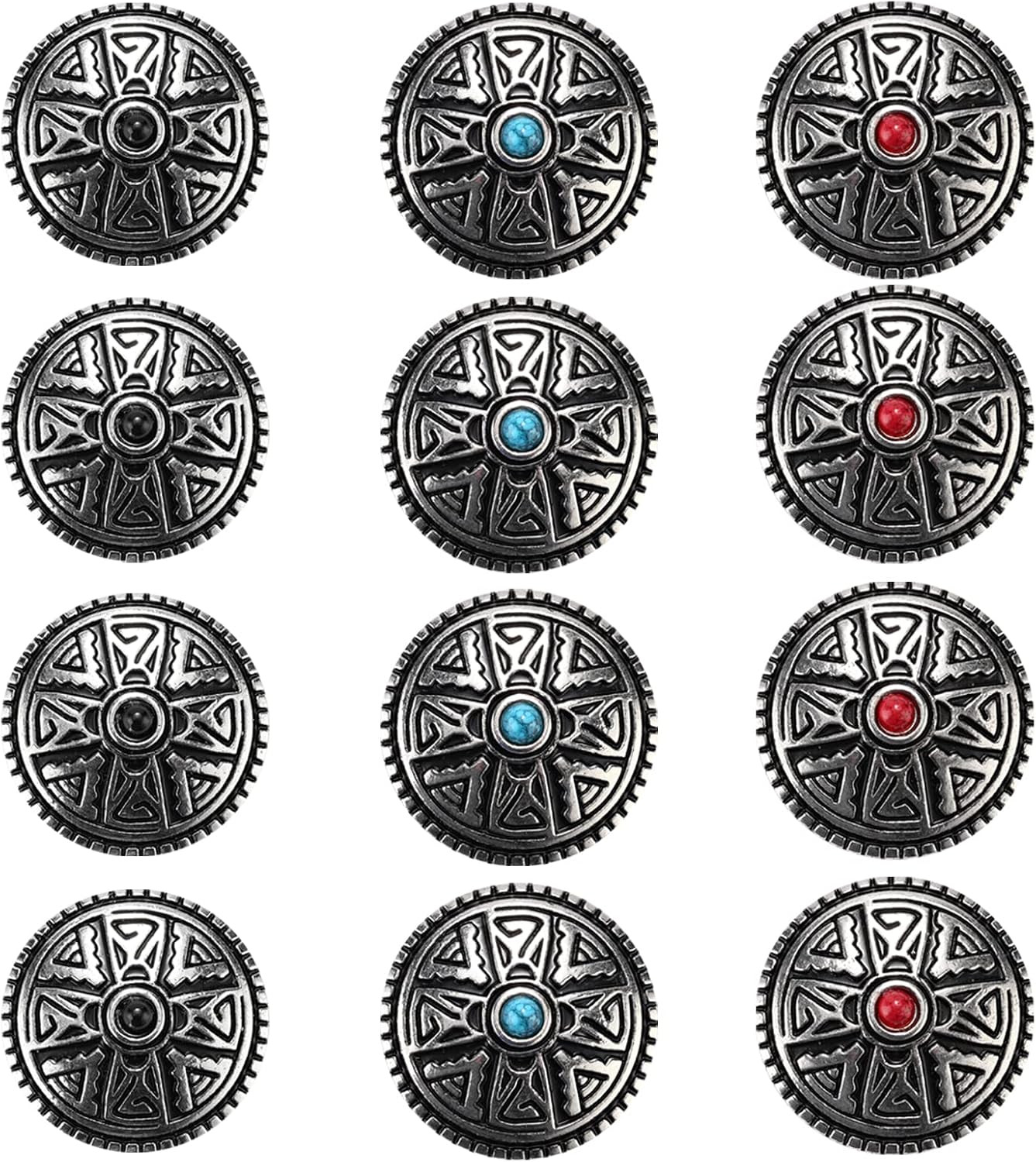 12Pcs Leather Decorative Buttons,Metal Stud Screw Back Rivet DIY Creativity Prod