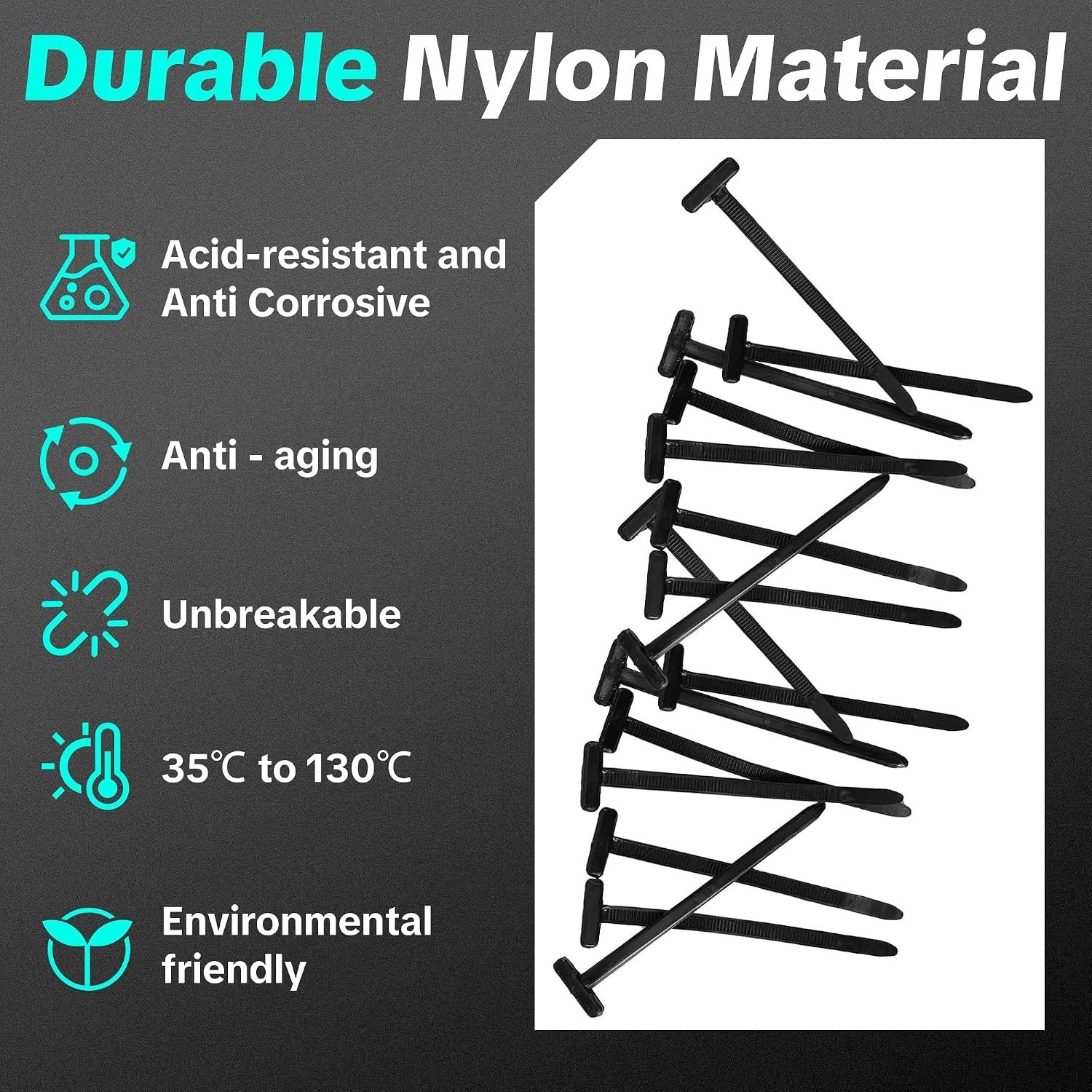 60 Count Nylon Cable Tie Buckles - Essential for Everyday Automotive Needs