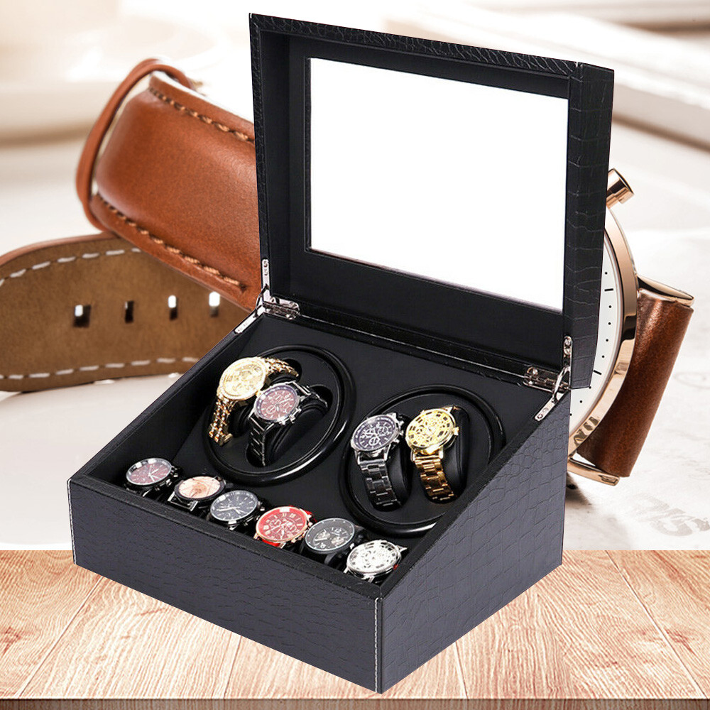 4+6 Automatic Rotation Watch Winders Display Box Storage Case Organizer Silent