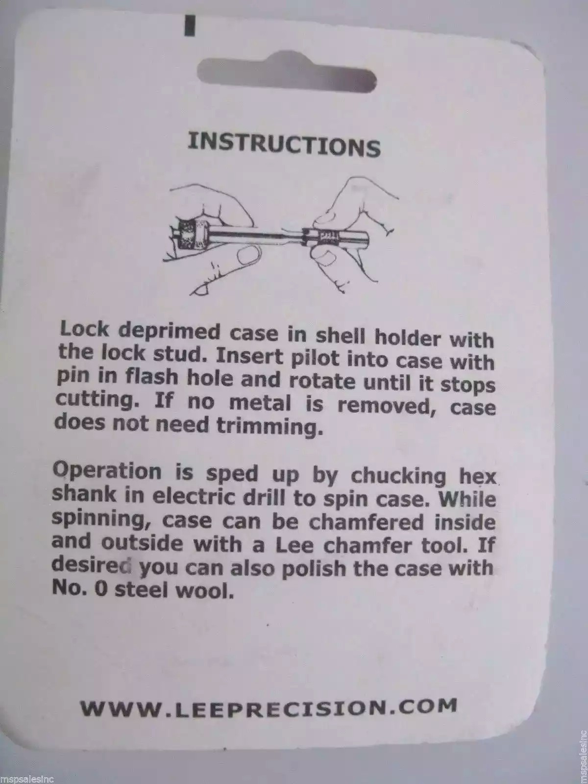 LEE 90110 CASE TRIMMER CUTTER & LOCK STUD